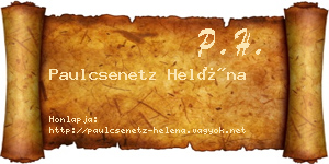 Paulcsenetz Heléna névjegykártya